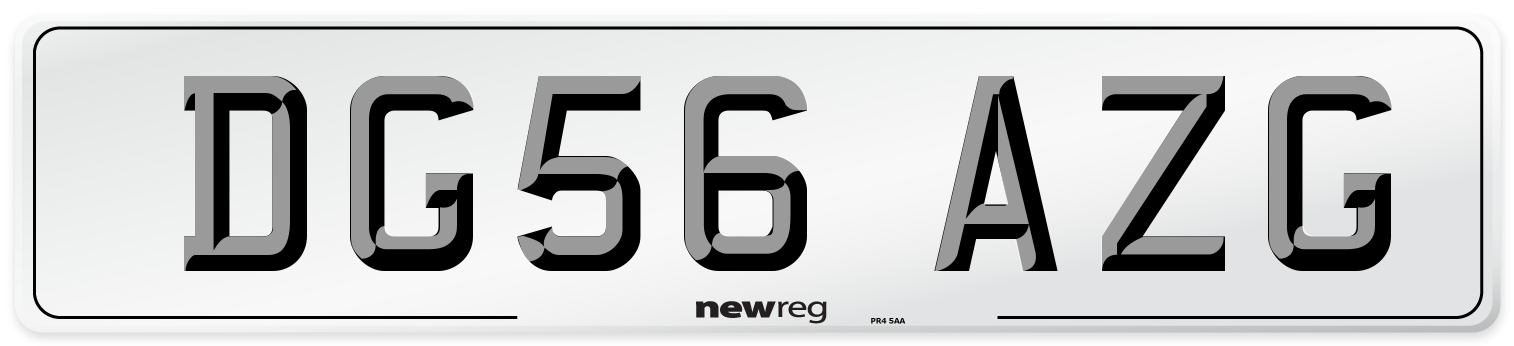 DG56 AZG Number Plate from New Reg